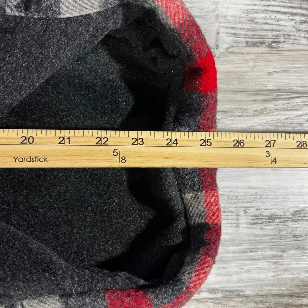 Woolrich Mens Reversible Wool Blend Vest Charcoal Grey Red Plaid Made in‎ USA M